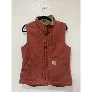 Vintage Carhartt Vest Women’s Canvas Sherpa Lined Rose 100% Cotton Small